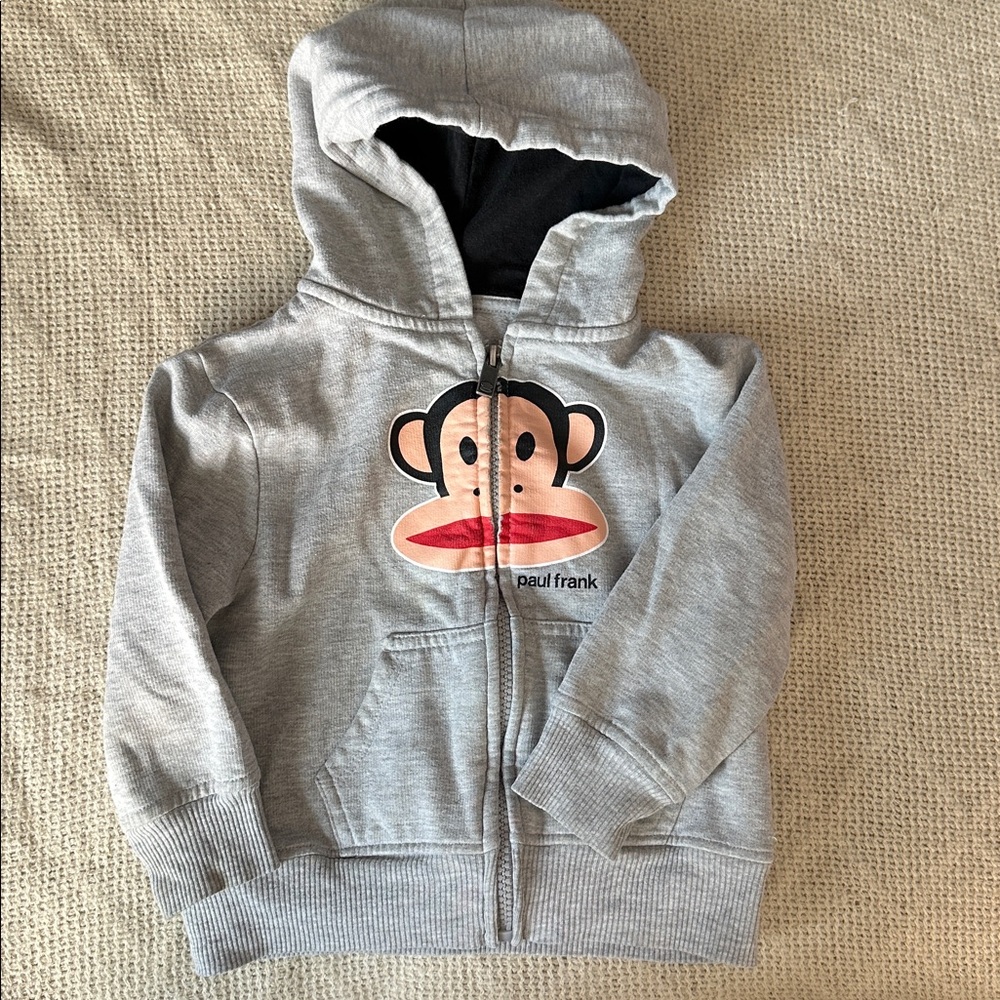 Paul Frank Light Gray Hoodie with Iconic Monkey